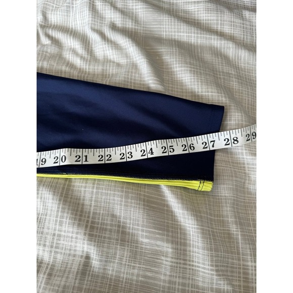 Peloton Blue And Yellow Workout Leggings Size L Compression High Waist A114 - Picture 6 of 8